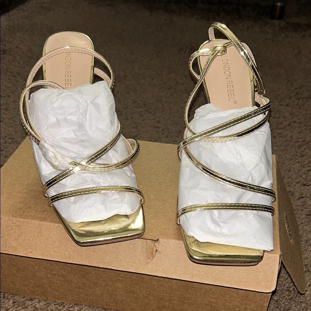 ASOS Gold Heels Strappy Sandals